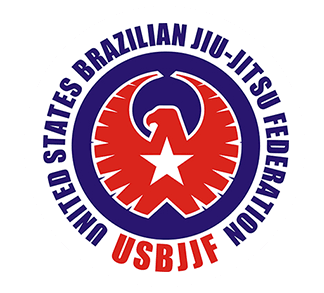 United States Brazilian Jiu-Jitsu Federation (USBJJF) logo – Jiu Jitsu San Diego, CA Circular blue, red, and white USBJJF logo with a bald-eagle motif symbolizing American Brazilian Jiu Jitsu excellence – Jiu Jitsu San Diego, CA